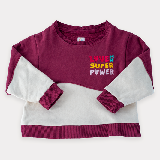 Love Is A Super Power – Sweatshirt (Maroon)
