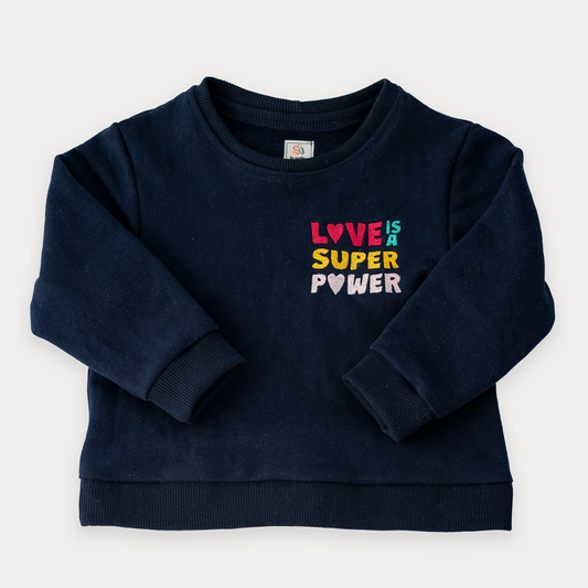 Love Is A Super Power – Sweatshirt (Dark Blue)